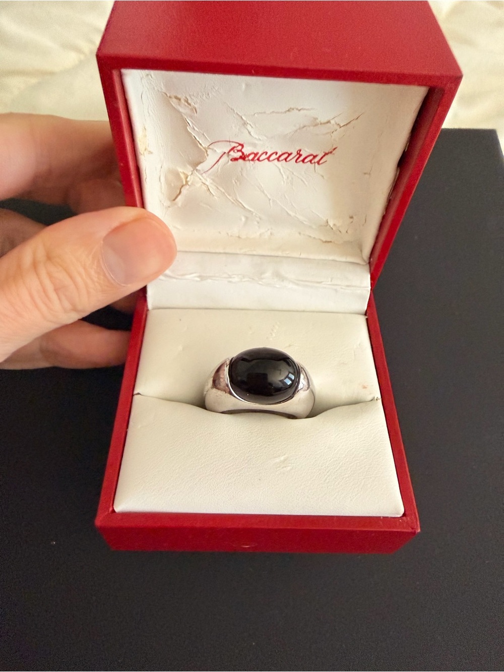 Baccarat  Women's Ring with Black Black crystal insert Baccarat